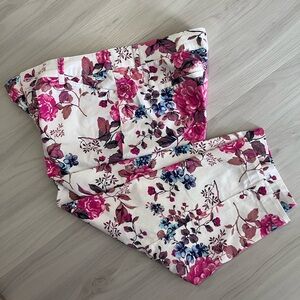 St. John's Bay Floral Capris - Pink and Blue